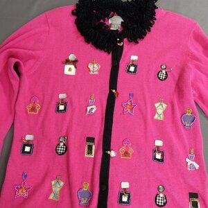 VTG 90s Berek by Takako Sakon Pink Knit Cardigan Size M